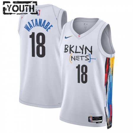 NBA Brooklyn Nets Trikot Yuta Watanabe 18 Nike 2022-23 City Edition Weiß Swingman - Kinder